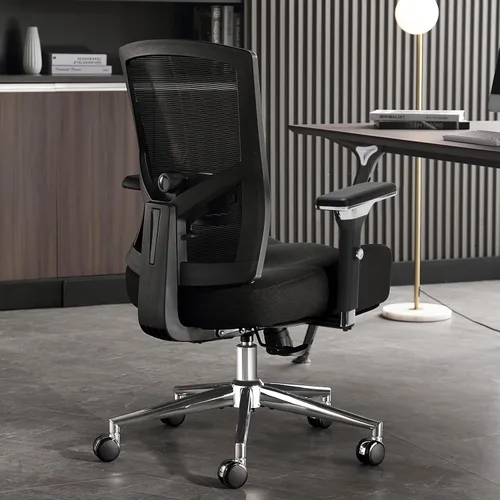 Miniatura 2 de Silla de oficina grande y alta de 700 libras con cojín de asiento ancho y grueso ergonómico W, silla de escritorio de malla de gran