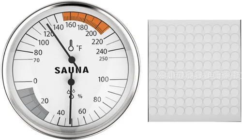 Termómetro e higrómetro de sauna 2 en 1, monitor de temperatura de humedad resistente al calor de acero inoxidable (70-250°F, 0-100%), para saunas