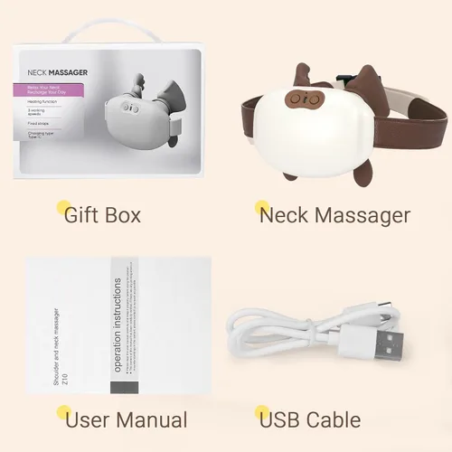 Miniatura 7 de Masajeador de cuello Shiatsu eléctrico 2025 con calentamiento de tejido profundo, tracción y recarga USB-C, para masaje de manos reales en cuello