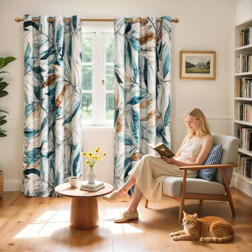 Miniatura 5 de SUBRTEX - Cortinas opacas de 52Wx63L, cortinas florales para oscurecer la habitación, cortinas de ventana aisladas térmicamente de 2 paneles