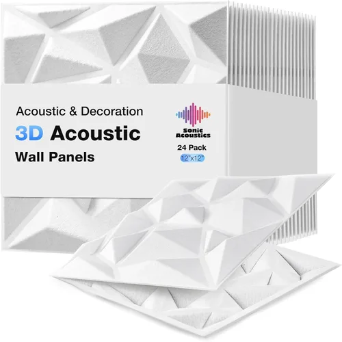 Miniatura 8 de Paneles acústicos 3D de pared, paquete de 12 paneles de fieltro a prueba de sonido para decoración de pared interior, panel hueco absorbente