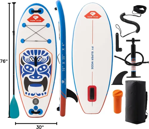 Miniatura 9 de Tabla de remo inflable con accesorios de SUP de primera calidad – Mochila, paleta ajustable, cubierta antideslizante, bomba de mano, correa, aletas