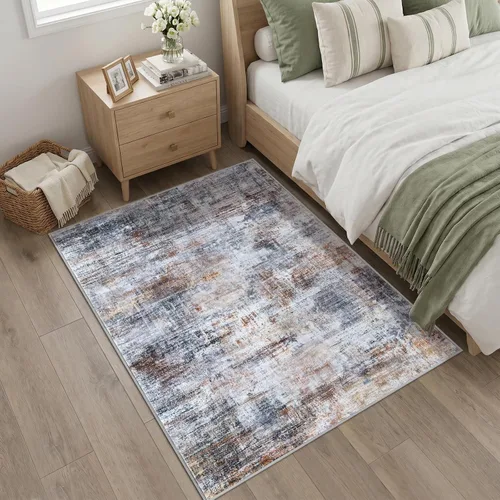 Miniatura 1057 de IOHOUZE Alfombra abstracta lavable de 3 x 12 pies para pasillos, antideslizante para cocina, camino de entrada de lana sintética para interiores