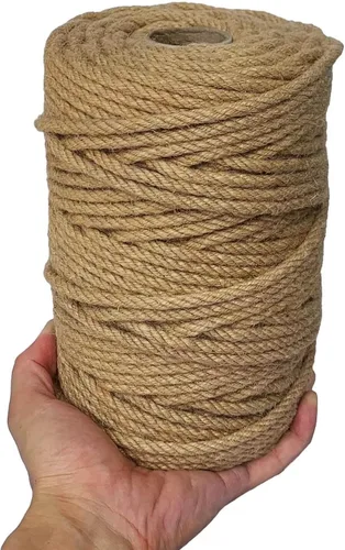 Miniatura 8 de Cuerda de yute de 0.197 in, cuerda trenzada de yute de 328 pies, cuerda de cuerda gruesa y resistente para obras de arte de bricolaje, agrupación