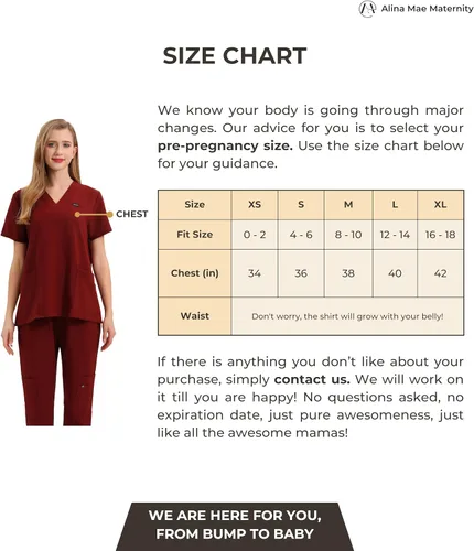 Miniatura 5 de Exfoliante de maternidad para mujeres embarazadas, uniforme de médico, pantalón de enfermera, con 6 bolsillos
