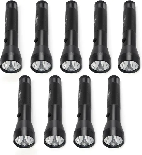 Miniatura 8 de Linterna LED de batería D de 2 celdas de alta resistencia, lúmenes altos, modo único, aluminio, linterna de metal resistente para exteriores