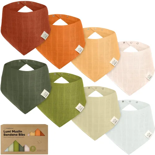 Miniatura 17 de KeaBabies Paquete de 8 baberos de muselina para niños y niñas, baberos de muselina bandana para bebés, niñas y niños, babeo recién nacido, dentición