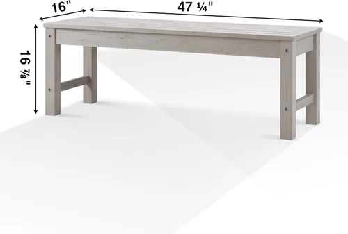 Miniatura 3 de Psilvam Banco para exteriores, banco de porche de madera de polietileno para dos personas, banco de jardín resistente a la intemperie que nunca se