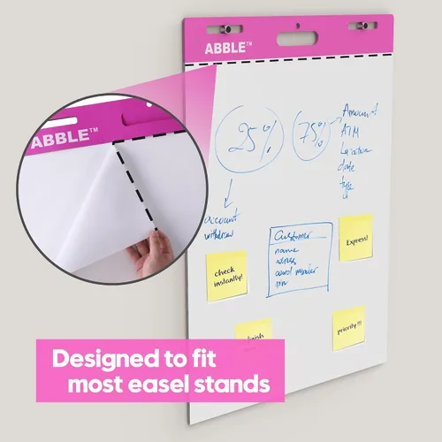 Miniatura 9 de Almohadilla de caballete súper pegajosa, 25 x 30 pulgadas, 30 hojas/bloc, 8 blocs por paquete (pink), papel autoadhesivo grande para pizarras Rosa