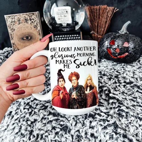 Miniatura 4 de Taza de café Oh Look Another Glorious Morning Hocus Pocus, Sanderson Sisters - Taza temática de Halloween - Taza de café divertida - Cerámica Witchy
