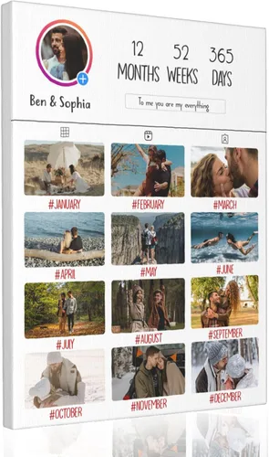 Lienzo enmarcado de collage de 13 imágenes personalizado con tus fotos, lienzo de collage personalizado de múltiples fotos, regalo ideal para bodas,