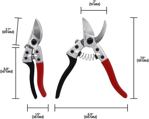 Miniatura 7 de Zenport QV8 - Tijeras de podar profesionales, podadoras de jardín de hoja de acero de aluminio de 8 pulgadas con mecanismo de bloqueo de apretar