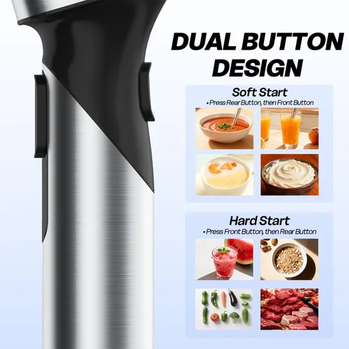 Miniatura 3 de Turelar Batidora de inmersión inalámbrica con batería recargable, batidoras de mano portátiles con velocidad ajustable, batidora de mano