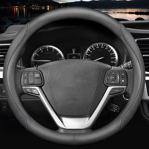 Miniatura 7 de HAOTULE Funda de Volante de Cuero Nappa Elegante y delgada, para conversión interior del volante de Toyota (Negro)