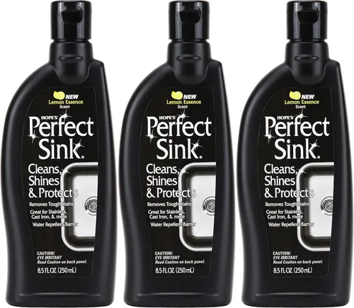 HOPE'S Perfect - Limpiador y esmalte de fregaderos, restaurador, repelente al agua, elimina manchas, ideal para acero inoxidable cepillado, hierro