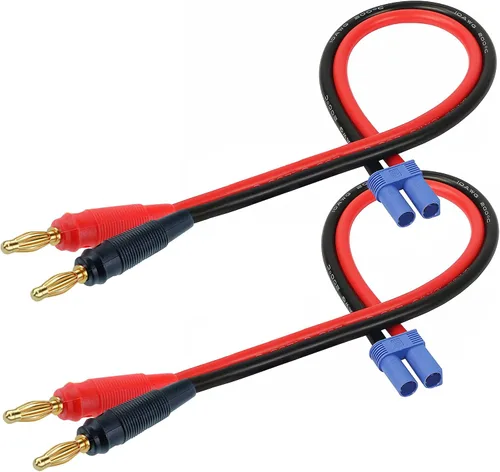 EC3 Adaptador de conector de enchufe, EC3 macho a conector macho banana de 0.157 in con cable de 12 AWG 11.8 in (11.8 pulgadas) para juguetes de