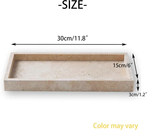 Miniatura 7 de Bandeja de tocador italiana 100% mármol (12 x 6 pulgadas), organizador de mostrador para baño, cocina, tocador, mesa de café, servir y decoración