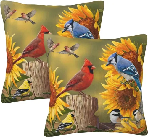 Miniatura 10 de Fiokroo Juego de 2 fundas de almohada cuadradas para sofá, dormitorio, sala de estar, automóvil, 16 x 16 pulgadas