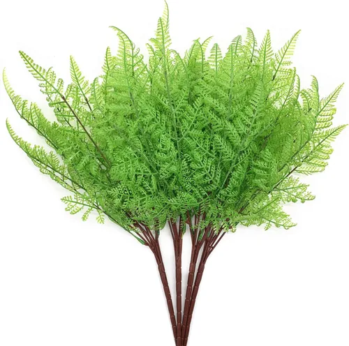 Arbustos artificiales, plantas de plástico, hojas de helecho, hierba persa, simulación, arbustos falsos, al aire libre, interior, hogar, jardín,