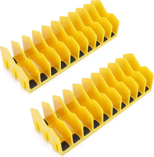 Miniatura 11 de HURRICANE Estante Organizador de Alicates, Estante para Alicates y Cortadores de 10 Ranuras con Base de Goma Antideslizante, Organizador y Amarillo