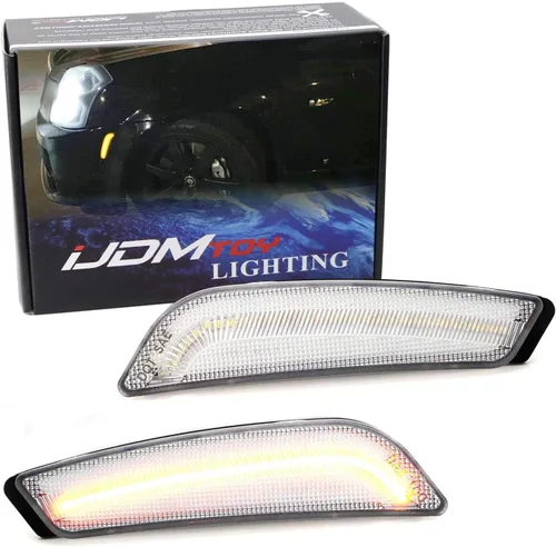 iJDMTOY Kit de luz de marcador frontal LED ámbar con lente transparente compatible con Cadillac CTS 2003-07, alimentado por LED 30-SMD, reemplaza