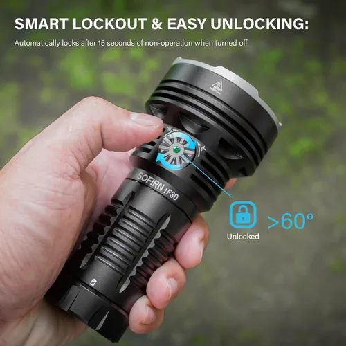 Miniatura 6 de Sofirn IF30 Linterna de Altos Lúmenes, Linterna Ultra Brillante de 12000 Lúmenes con Distancia de Haz de 685 Metros, Linterna Recargable USB C
