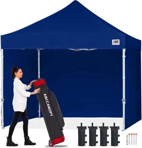 Miniatura 46 de Abccanopy - Toldo de 10 x 10 pies, con paredes laterales, sombra instantánea, con bolsa con ruedas para guardarlo. Incluye 4 bolsas de lastre, Azul