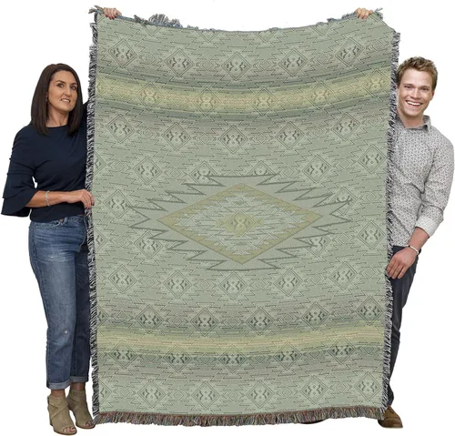 Miniatura 13 de Pure Country Weavers Manta Baja – Inspirada en los nativos americanos del suroeste – Manta de regalo tejida de algodón – Fabricada en los Estados