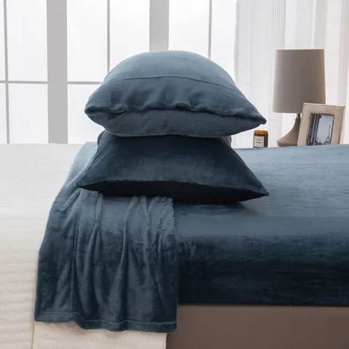 Miniatura 29 de Great Bay Home- Juego de sábanas de microvellón de terciopelo extrasuave de lujo, c/bolsillo profundo, no hacen bolitas, colecc. de sherpa de 05