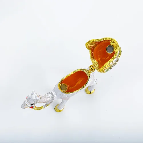 Miniatura 5 de YU FENG Pequeña y bonita figura de camello coleccionable, caja de joyería de cristal con bisagras de animales, adorno de decoración de camello