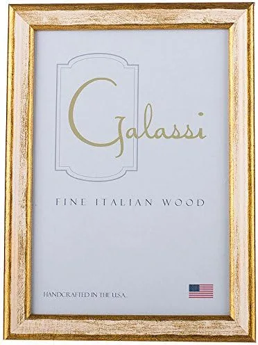 HlpiAMok Aeiniwer F. G. Galassi - Marco de fotos hecho a mano de madera italiana fina, color crema y dorado, 4 x 6, fabricado en Estados Unidos,