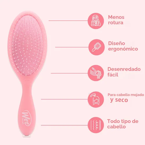 Miniatura 5 de Wet Brush Original Detangler, Rosa Bebida (Refresco de Verano), cerdas ultrasuaves IntelliFlex que se deslizan a través de los nudos, cepillo Bebida