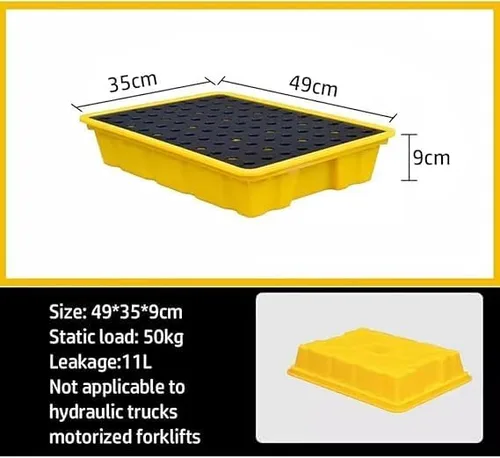 Miniatura 4 de Industrial Spill Containment Tray, Modular Design for Leak Prevention, Oil Tank and Chemical Spill Management Solution,Amarillo-49x35x9cm