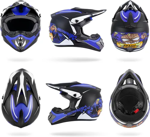 Miniatura 4 de Casco de motocross juvenil, casco de motocicleta ATV, cascos de motocross para exteriores, aprobado por DOT, cascos todoterreno con guantes, gafas