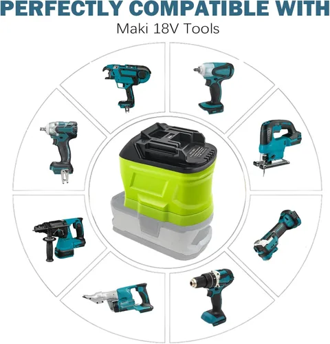 Miniatura 5 de Adaptador de batería para Ryobi para herramientas eléctricas inalámbricas Makita de 18 V, permite que las baterías Ryobi 18V ONE+ P107 P108 P109