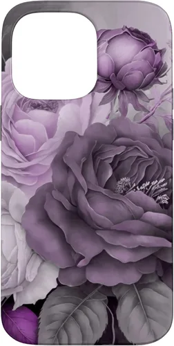 Miniatura 21 de Purple Watercolor Rose Flower Bouquet on Gray Case for iPhone 17