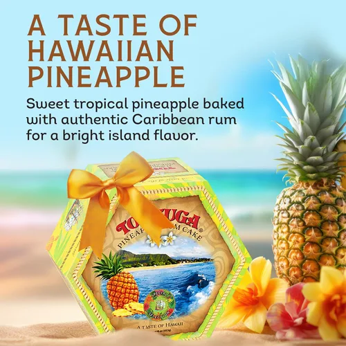 Miniatura 4 de TORTUGA Pastel de ron de piña hawaiana – Tortas de ron de piña de 16 onzas – El regalo gourmet perfecto para rellenos de calcetines, cestas