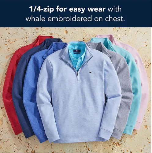 Miniatura 5 de vineyard vines Men's Saltwater Quarter-Zip Pullover Sweater