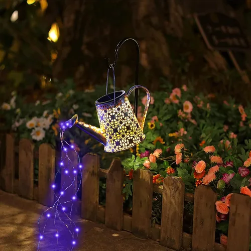Miniatura 6 de VOOKRY - Regadera solar con luces, linternas solares grandes para colgar al aire libre, impermeable, decoración de jardín para el patio, césped
