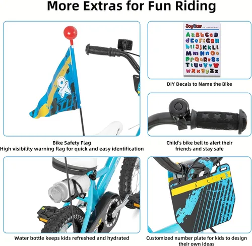 Miniatura 4 de Joystar - Little Daisy - Bicicleta infantil, unisex, para niños de 2 a 7 años, de 12, 14 y 16 pulgadas, con asiento para muñeca, serpentinas