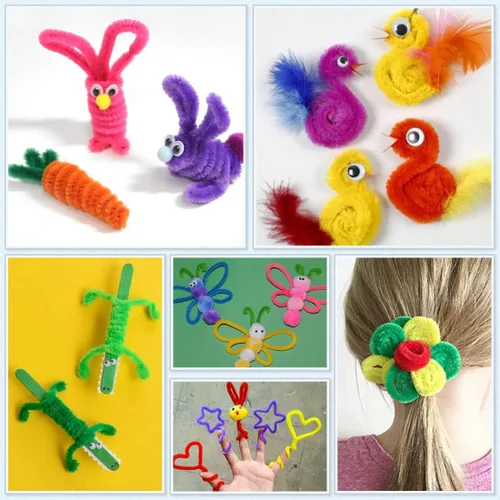 Miniatura 6 de Praisebank Limpiapipas marrones para manualidades, 200 piezas, tallos de felpilla para proyectos de bricolaje, suministros de arte y manualidades