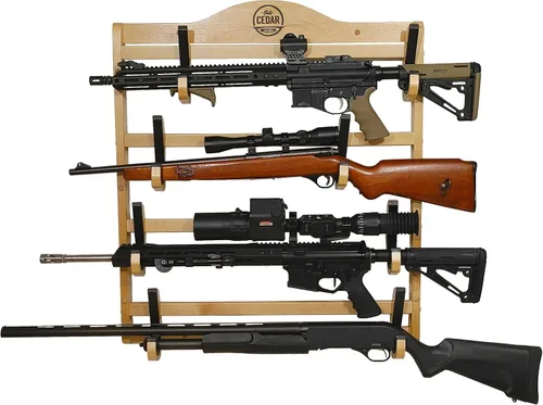 Miniatura 2 de Old Cedar Outfitters Estantería de Madera Montada en la Pared para Armas; Ajustable para Armas Largas y Pistolas Largas Ajustable, para pistolas