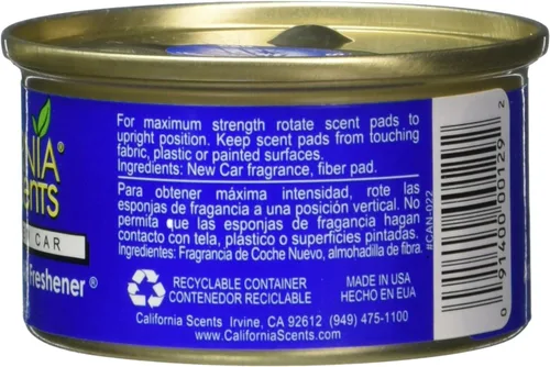 Miniatura 3 de California Scents Ambientador de lata a prueba de derrames, neutralizador de olores ecológico para el hogar, automóvil y mucho más, Newport New Car