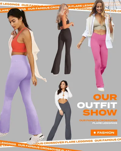 Miniatura 114 de TNNZEET Leggings acampanados negros para mujer, pantalones de yoga cruzados con bolsillos, corte de bota, leggings acampanados