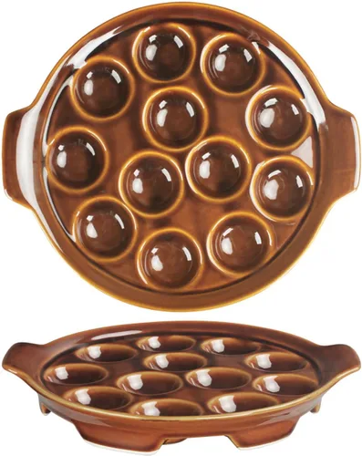 Miniatura 6 de Plato de cerámica para hornear, para aperitivos, caracoles a la parrilla, vieiras, vajilla de 6.22 pulgadas (2 piezas) con asa, apta para horno
