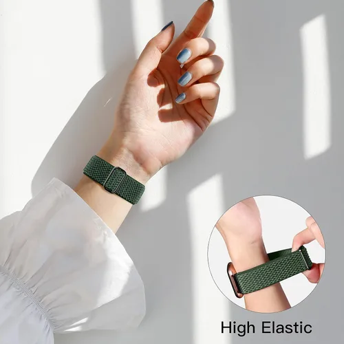 Miniatura 4 de Bandas elásticas compatibles con Fitbit Versa 2 Band para mujeres y hombres, correa deportiva suave ajustable de nailon trenzado transpirable