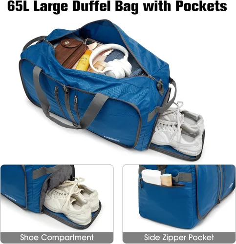 Miniatura 3 de G4Free, bolsa plegable, de lona, para viajar, liviana, de 22 pulgadas, para equipaje, deportes, gimnasio