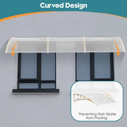 Miniatura 6 de MCombo 115.9" x 37.8" Toldo para ventana de policarbonato al aire libre, cortina para puerta de patio, cubierta de toldo, 6055-4012