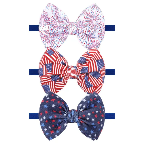 Miniatura 9 de Diadema elástica de nailon hecha a mano de 4.5 pulgadas para bebé, paquete de 19 unidades, accesorios para el cabello para recién nacidos, niños
