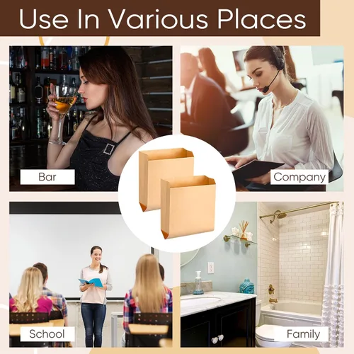 Miniatura 4 de Bolsa de papel kraft encerada para higiene femenina, para baño de negocios, dispensadores personales de 7.5 x 10 pulgadas, bolsas de papel